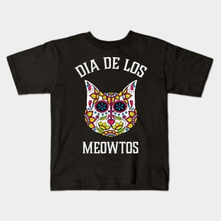 Sugar Skull Calavera Day of the Dead Cat Kids T-Shirt